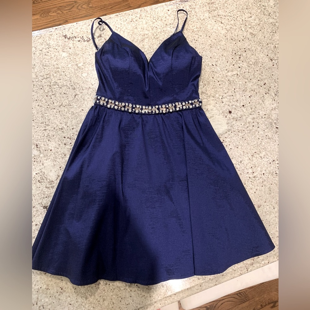 Honey and Rosie Dark Blue Taffeta Dress